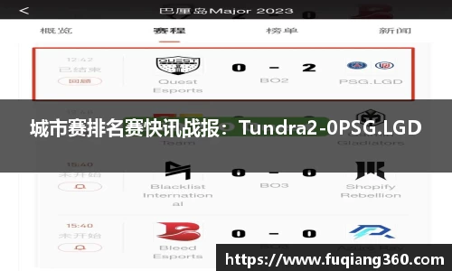 城市赛排名赛快讯战报：Tundra2-0PSG.LGD